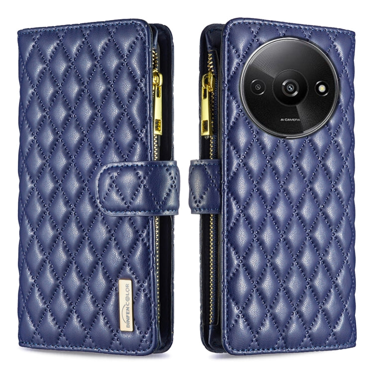 Custodia per telefono a conchiglia in pelle con portafoglio con cerniera Diamond Lattice, For Xiaomi Redmi Note 13 Pro 4G Global, For Xiaomi Poco M6 Pro 4G, For Xiaomi Redmi A3, For Xiaomi Redmi Note 13 4G Global