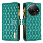 Custodia per telefono a conchiglia in pelle con portafoglio con cerniera Diamond Lattice, For Xiaomi Redmi Note 13 Pro 4G Global, For Xiaomi Poco M6 Pro 4G, For Xiaomi Redmi A3, For Xiaomi Redmi Note 13 4G Global