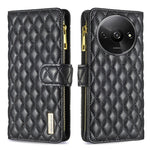 Custodia per telefono a conchiglia in pelle con portafoglio con cerniera Diamond Lattice, For Xiaomi Redmi Note 13 Pro 4G Global, For Xiaomi Poco M6 Pro 4G, For Xiaomi Redmi A3, For Xiaomi Redmi Note 13 4G Global