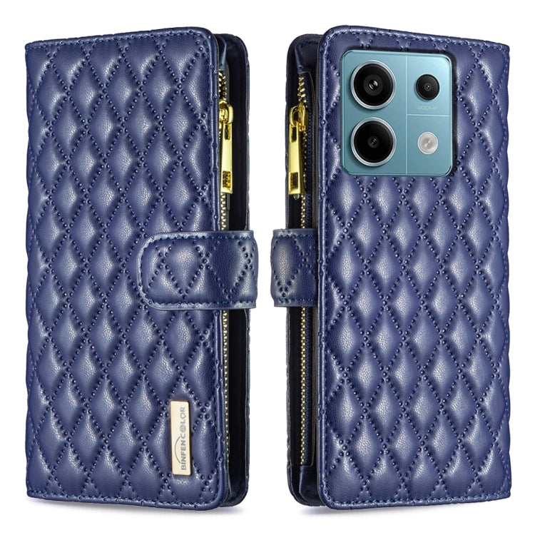 Custodia per telefono a conchiglia in pelle con portafoglio con cerniera Diamond Lattice, For Xiaomi Redmi Note 13 Pro 4G Global, For Xiaomi Poco M6 Pro 4G, For Xiaomi Redmi A3, For Xiaomi Redmi Note 13 4G Global
