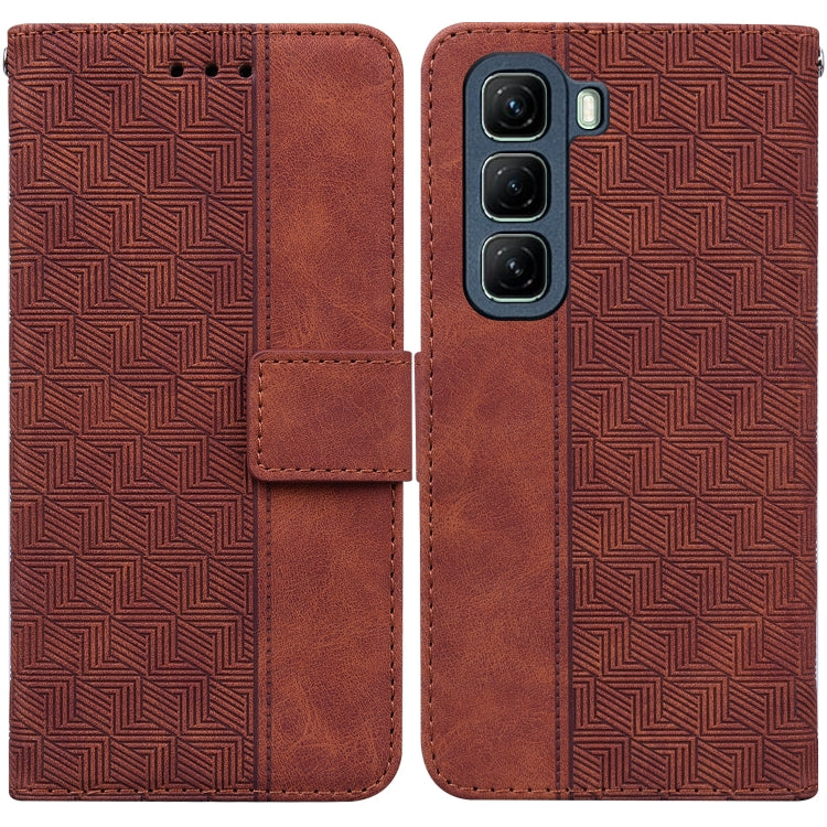 Custodia in pelle goffrata geometrica per Infinix Hot 50 Pro+ 4G
