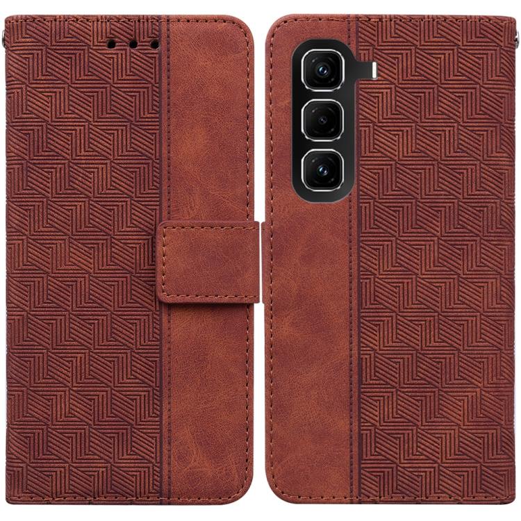 Custodia in pelle goffrata geometrica per Infinix Hot 50 Pro+ 4G