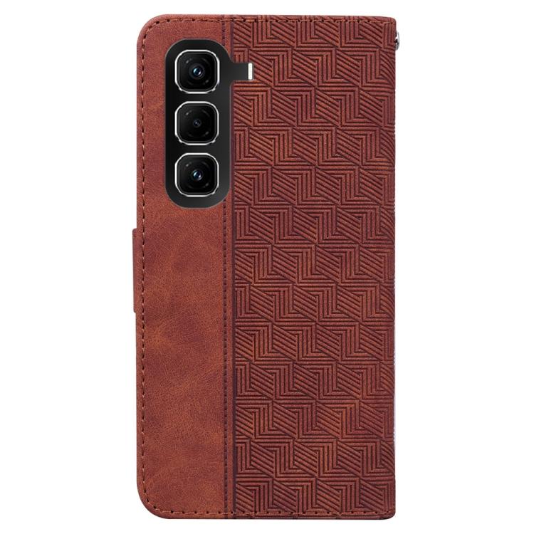 Custodia in pelle goffrata geometrica per Infinix Hot 50 Pro+ 4G