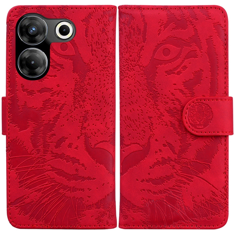 Custodia in pelle con motivo a tigre per Tecno Camon 20 Pro 5G
