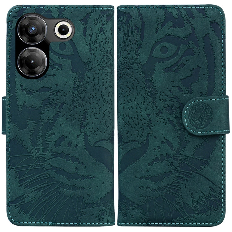 Custodia in pelle con motivo a tigre per Tecno Camon 20 Pro 5G