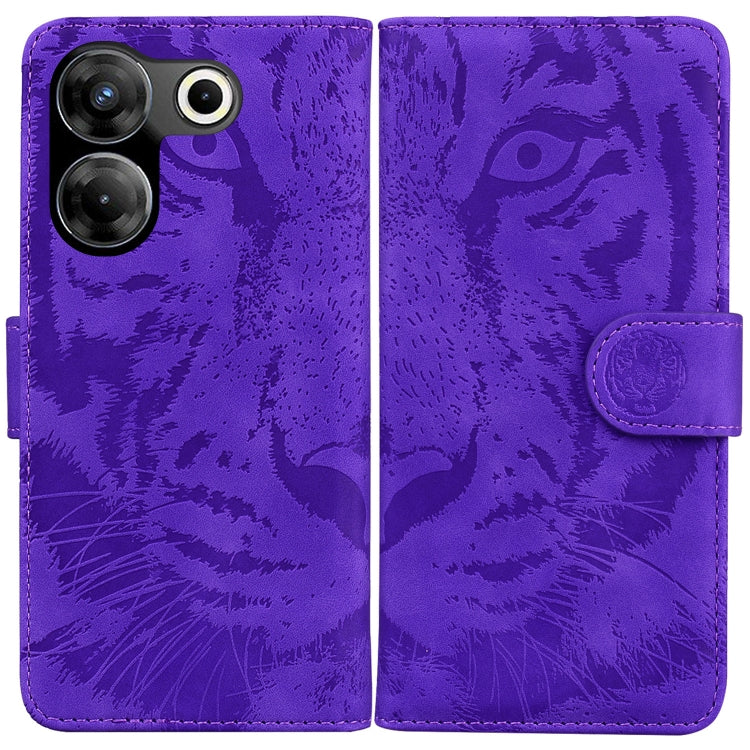 Custodia in pelle con motivo a tigre per Tecno Camon 20 Pro 5G