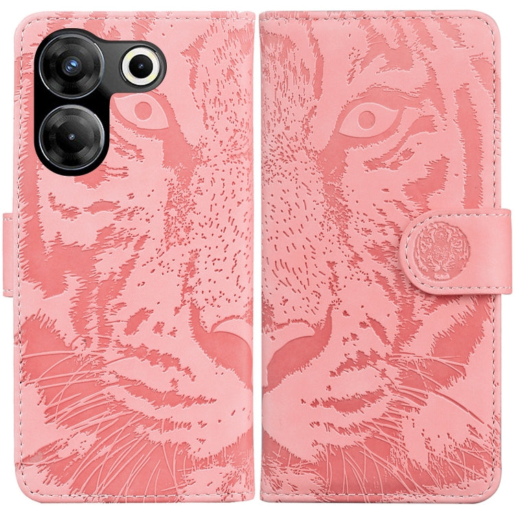 Custodia in pelle con motivo a tigre per Tecno Camon 20 Pro 5G