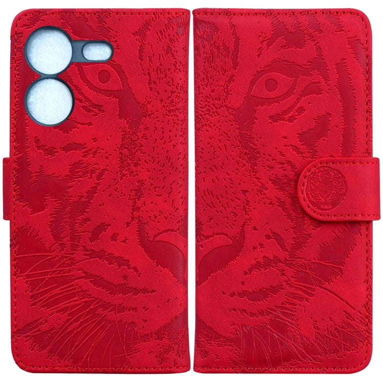 Custodia in pelle con motivo a tigre per Tecno Camon 20 Pro 5G