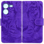 Custodia in pelle con motivo a tigre per Tecno Camon 20 Pro 5G