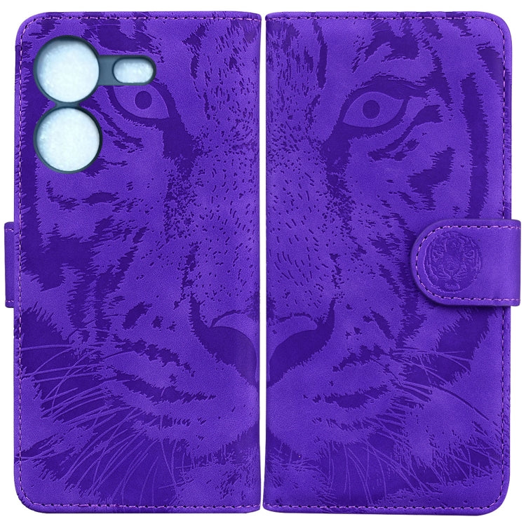 Custodia in pelle con motivo a tigre per Tecno Camon 20 Pro 5G