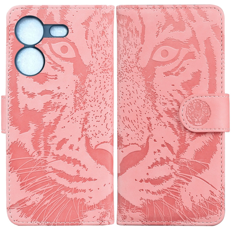 Custodia in pelle con motivo a tigre per Tecno Camon 20 Pro 5G