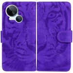 Custodia in pelle con motivo a tigre per Tecno Camon 20 Pro 5G