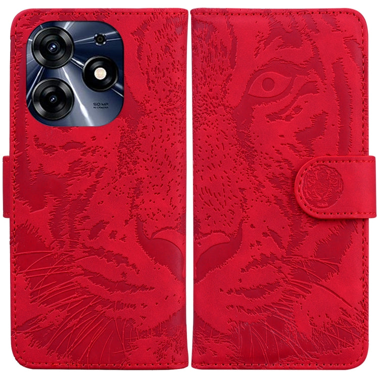 Custodia in pelle con motivo a tigre per Tecno Camon 20 Pro 5G