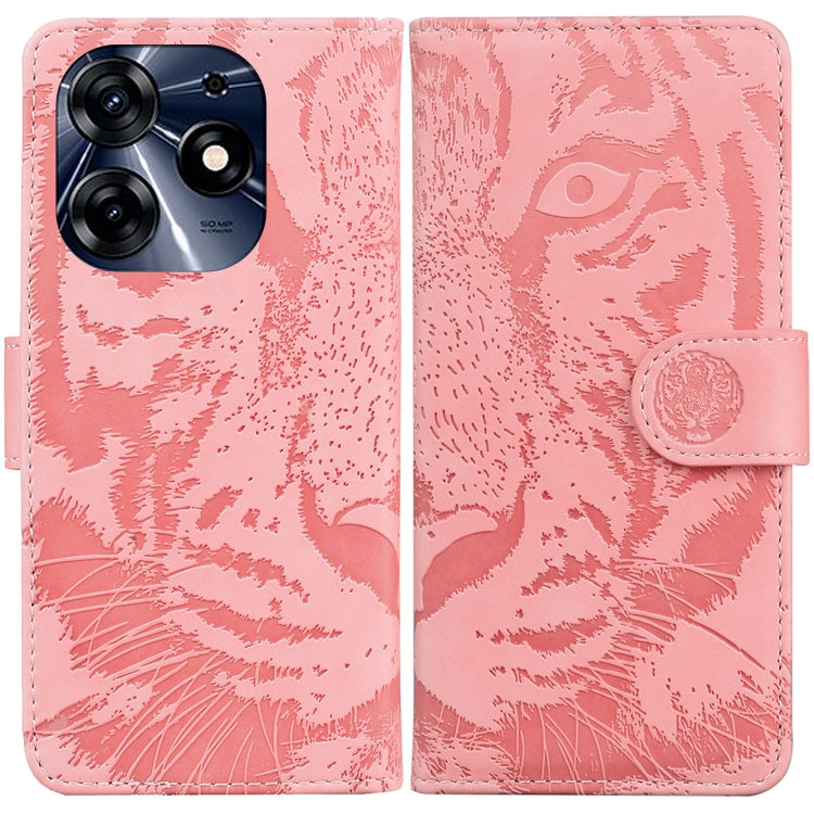 Custodia in pelle con motivo a tigre per Tecno Camon 20 Pro 5G