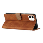 Custodia in pelle goffrata per iPhone 12 mini e 11