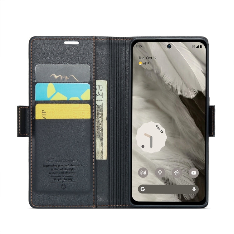 Custodia pelle antifurto RFID con fibbia per Google Pixel 8 e 7a
