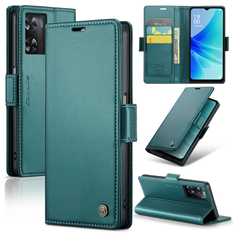 Custodia in pelle antifurto RFID con fibbia per OPPO A57 4G e A57s 4G