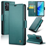 Custodia in pelle antifurto RFID con fibbia per OPPO A57 4G e A57s 4G