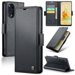 Custodia in pelle antifurto RFID con fibbia per OPPO A57 4G e A57s 4G
