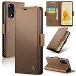 Custodia in pelle antifurto RFID con fibbia per OPPO A57 4G e A57s 4G