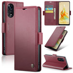 Custodia in pelle antifurto RFID con fibbia per OPPO A57 4G e A57s 4G
