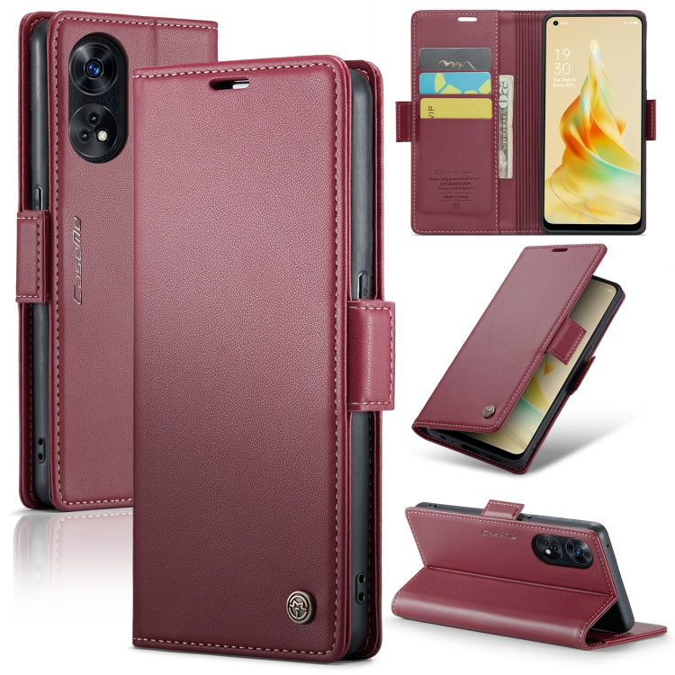 Custodia in pelle antifurto RFID con fibbia per OPPO A57 4G e A57s 4G