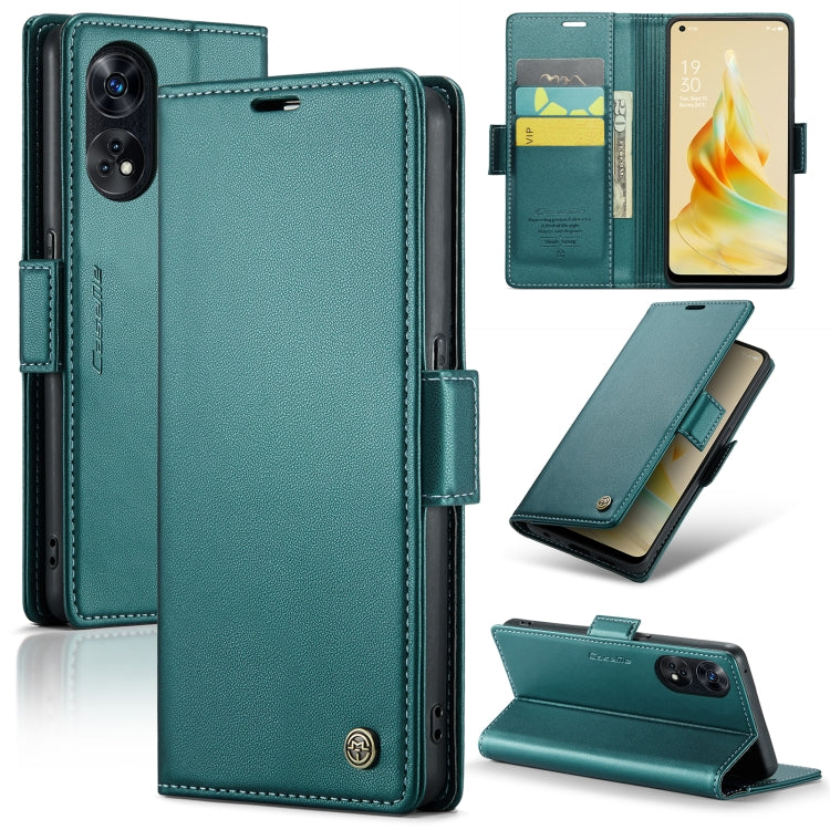 Custodia in pelle antifurto RFID con fibbia per OPPO A57 4G e A57s 4G