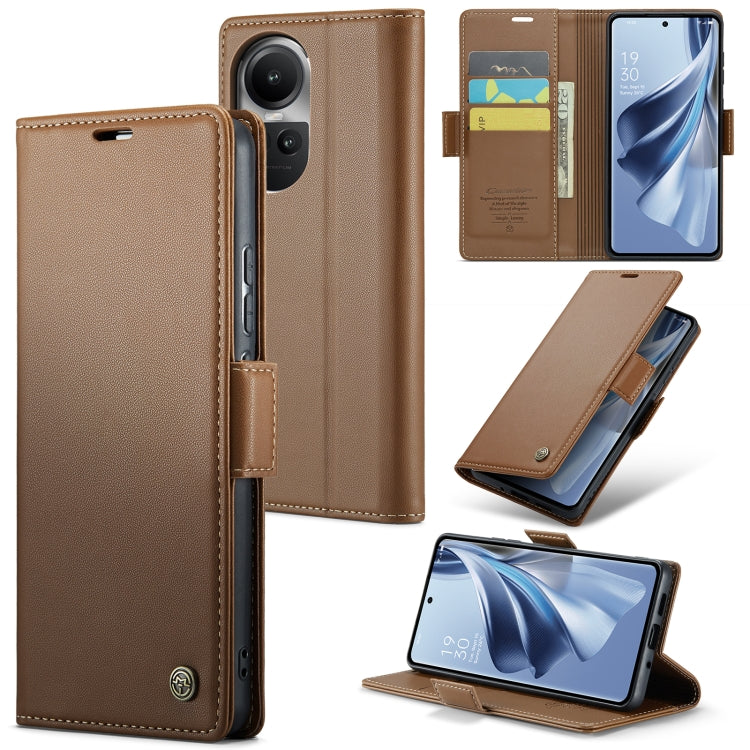 Custodia in pelle antifurto RFID con fibbia per OPPO A57 4G e A57s 4G