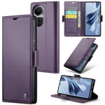 Custodia in pelle antifurto RFID con fibbia per OPPO A57 4G e A57s 4G