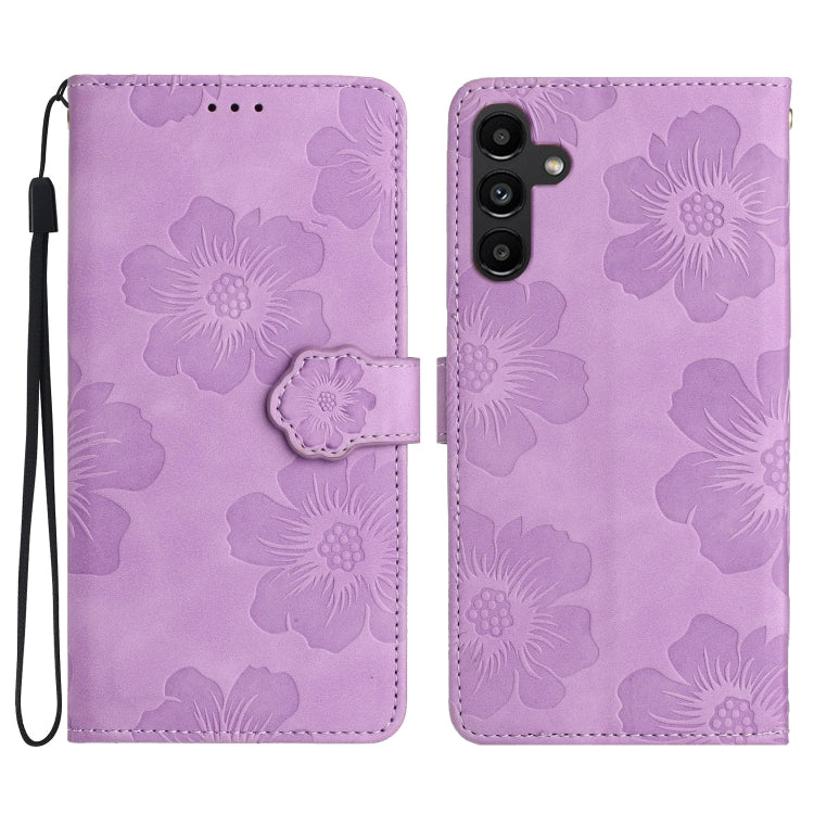Custodia portafoglio in pelle con motivo floreale per Samsung