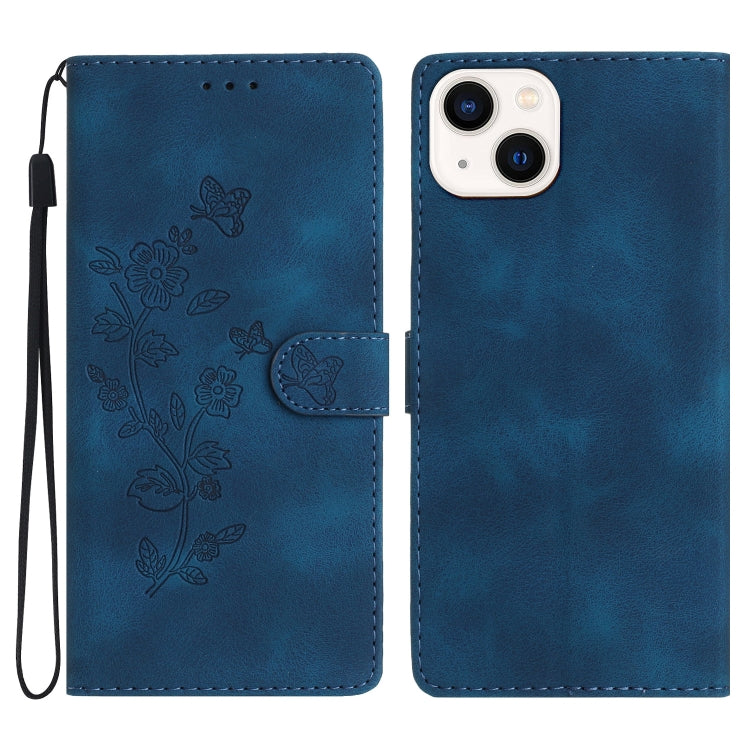 Custodia in pelle con motivo floreale per iPhone 15 e 14