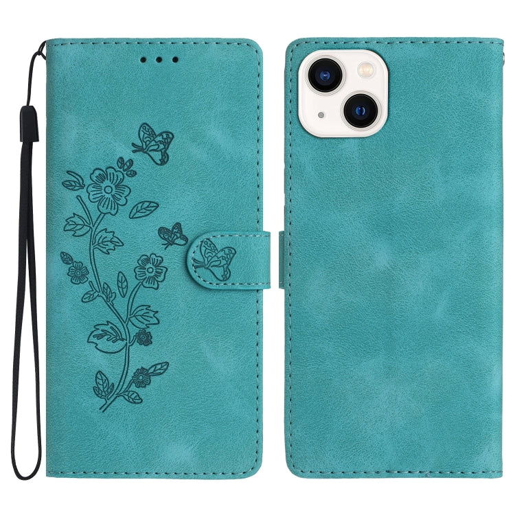 Custodia in pelle con motivo floreale per iPhone 15 e 14
