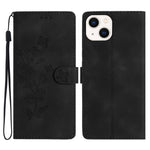 Custodia in pelle con motivo floreale per iPhone 15 e 14