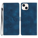 Custodia in pelle con motivo floreale per iPhone 15 e 14