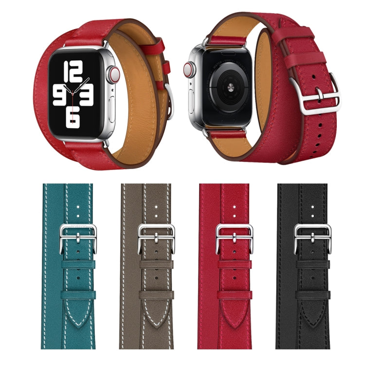 Cinturino in pelle doppio anello per Apple Watch