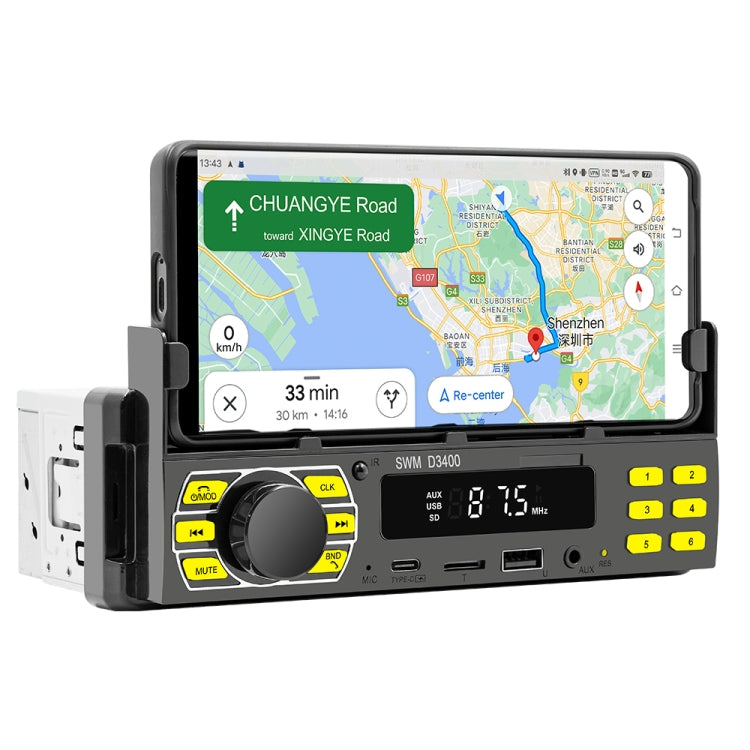 SWM D3400 Lettore MP3 Bluetooth per auto con radio FM