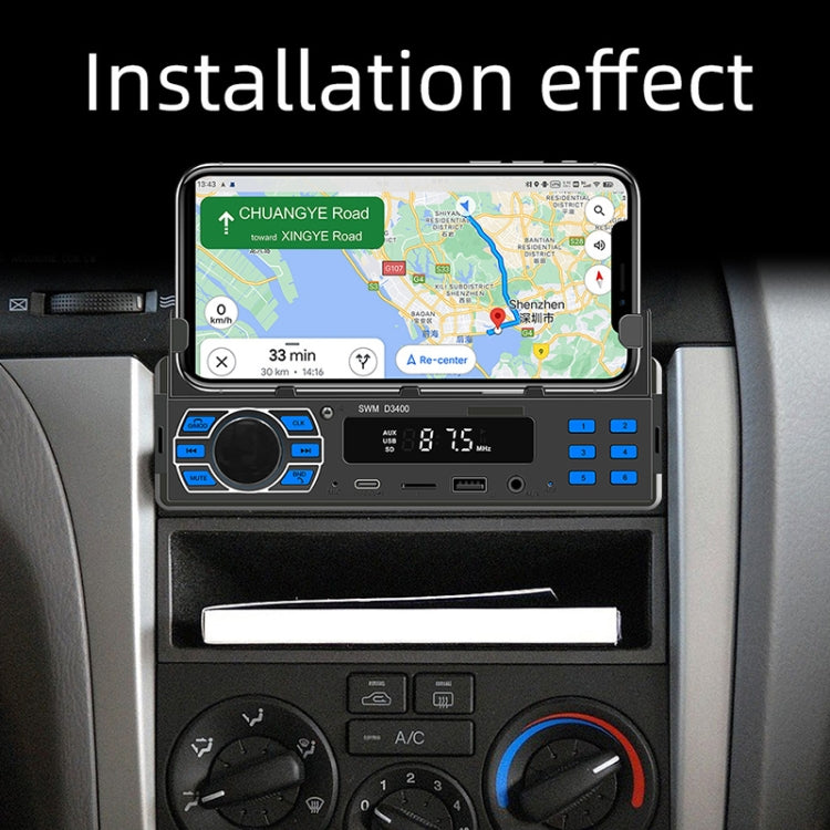 SWM D3400 Lettore MP3 Bluetooth per auto con radio FM