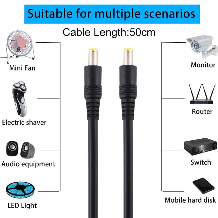 Spina alimentazione CC con cavo 5,5 x 2,5 mm 50cm-1,5m