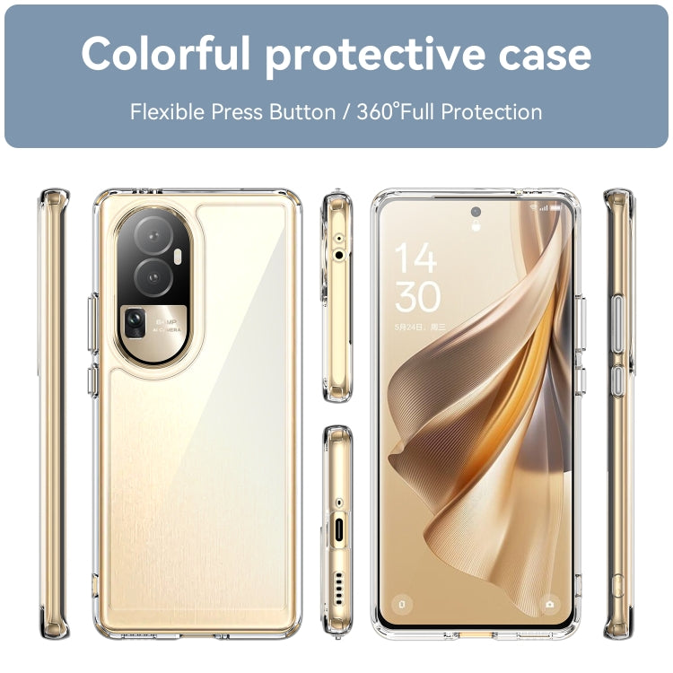 Custodia per telefono in acrilico + TPU serie colorata, For OPPO Reno10 Pro Global / Reno10 Global