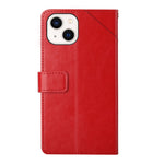 Custodia portafoglio in cuoio per iPhone 15 con cavalletto