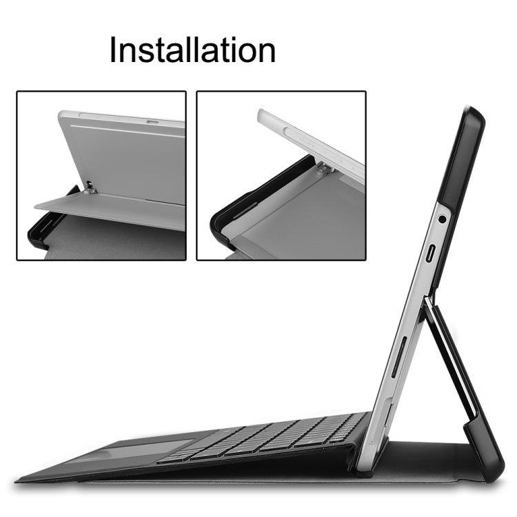Custodia orizzontale in pelle con supporto per Microsoft Surface Go 2 e Surface