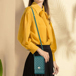Borsa a tracolla verticale in PU per smartphone fino a 7,2"