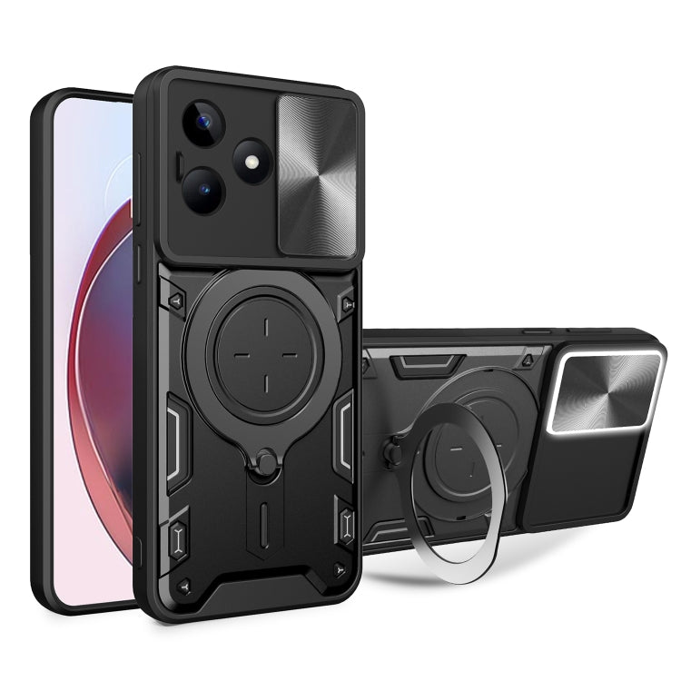 Custodia con supporto magnetico e camshield scorrevole per Realme 11 4G, 11 5G