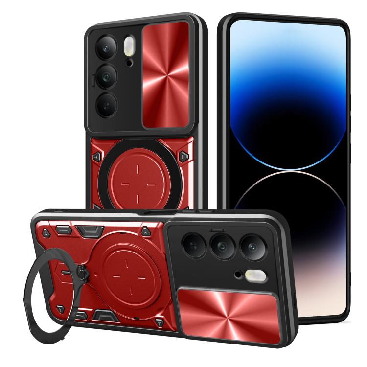 Custodia per telefono con supporto magnetico e camshield scorrevole per Realme
