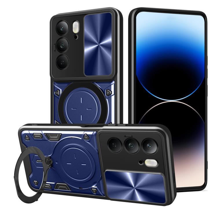 Custodia per telefono con supporto magnetico e camshield scorrevole per Realme
