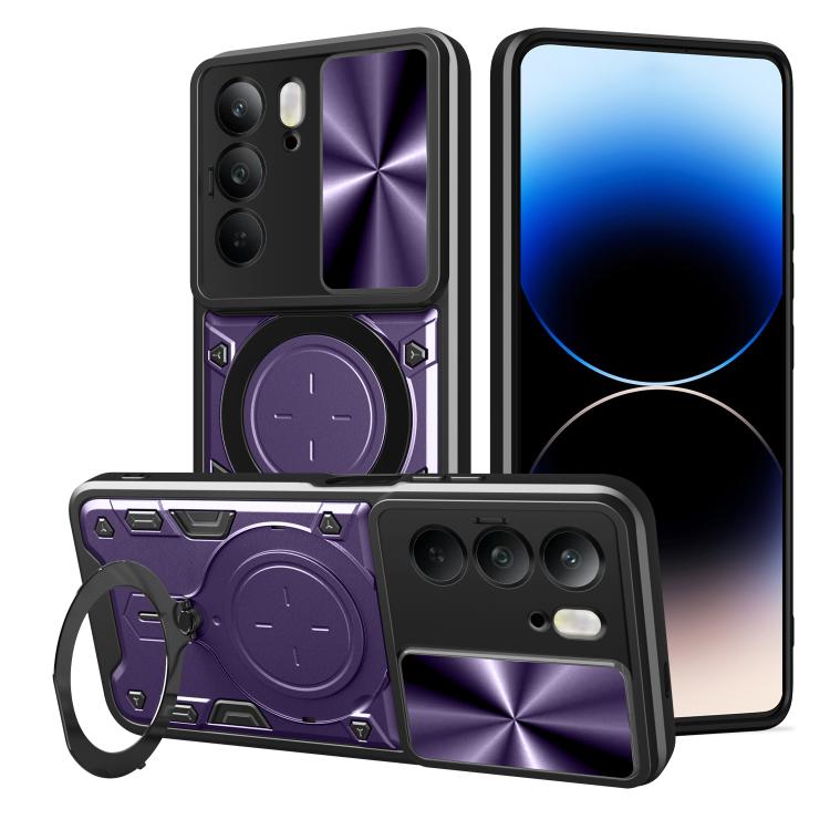 Custodia per telefono con supporto magnetico e camshield scorrevole per Realme