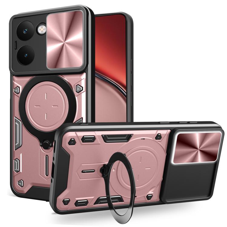 Custodia per telefono con supporto magnetico e camshield scorrevole per Realme