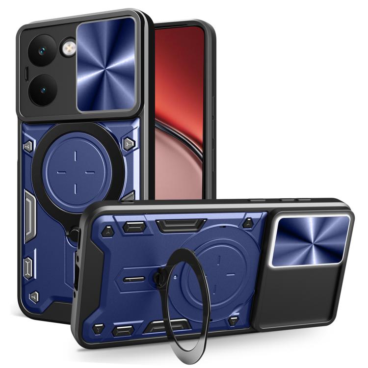 Custodia per telefono con supporto magnetico e camshield scorrevole per Realme