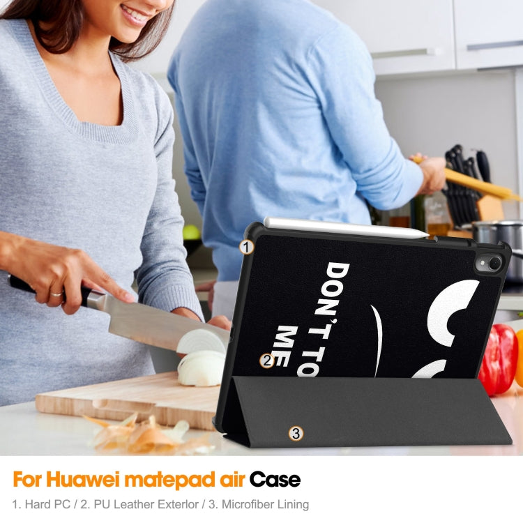 Custodia per tablet in pelle intelligente con supporto a 3 pieghe dipinto da Custer, For Huawei Matepad Air