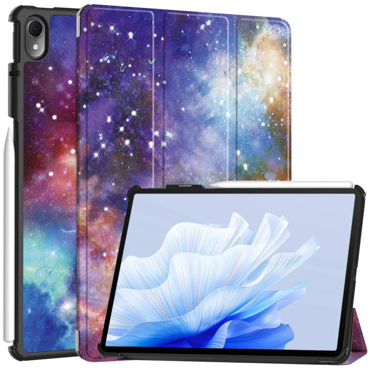 Custodia per tablet in pelle intelligente con supporto a 3 pieghe dipinto da Custer, For Huawei Matepad Air